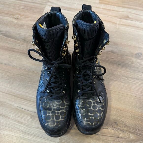 Y2K Nike ACG Women’s Combat Hiking Black And Yellow Boots Size 8 Outdoor Durable - Picture 6 of 10